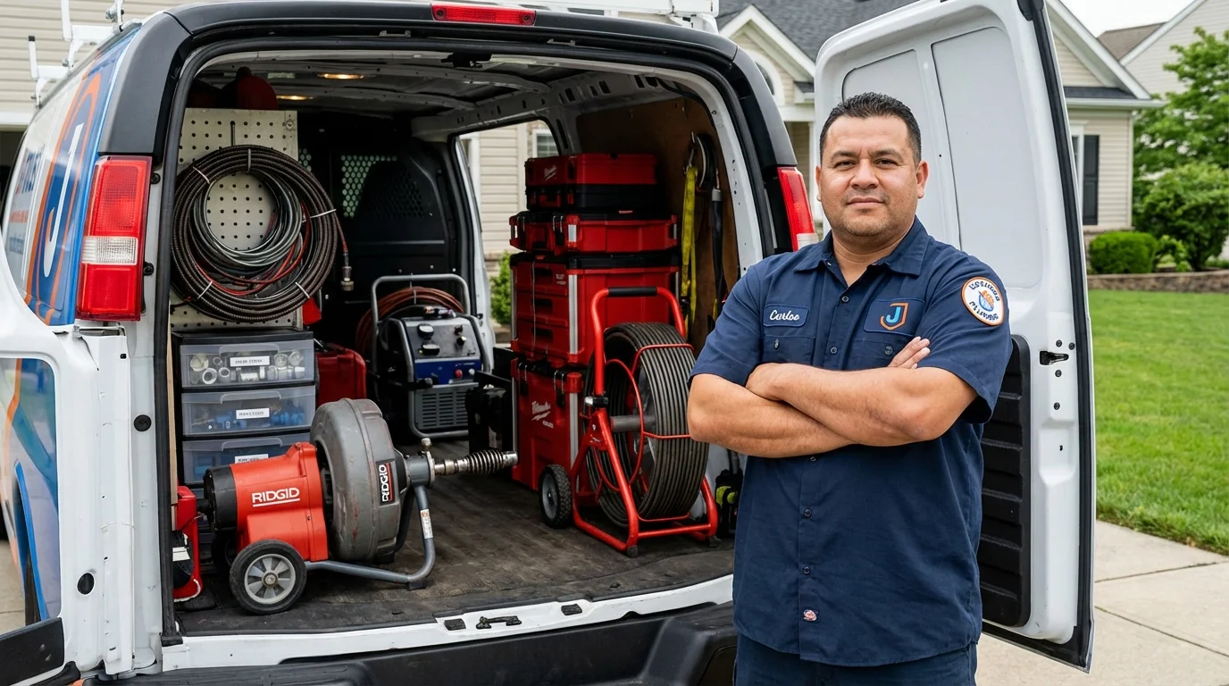 Professional drain cleaning equipment and Johns Plumbing LLC plumber in Council Bluffs