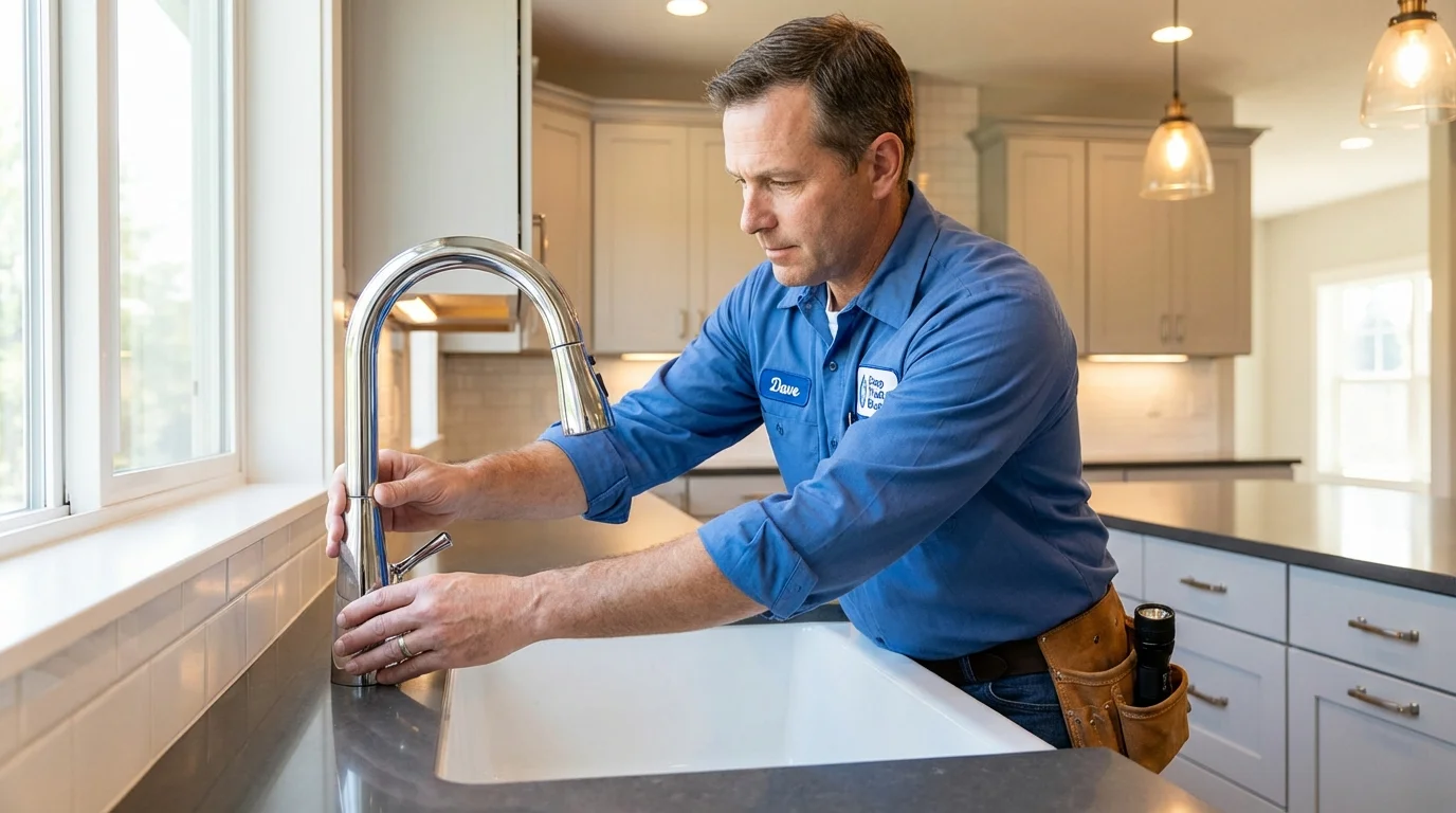 Kitchen faucet installation by Johns Plumbing LLC in Council Bluffs