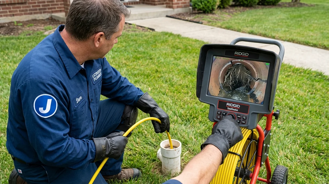 Sewer camera inspection being performed by Johns Plumbing LLC in Council Bluffs